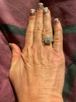 NEW BEAUTIFUL 1-1/3 CARAT GENUINE DIAMOND 10K WHITE GOLD RING SIZE 7
