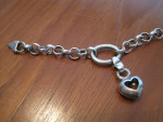 Tiffany and Co Key Charm Italy Sterling Silver Bracelet 7.5 Inch