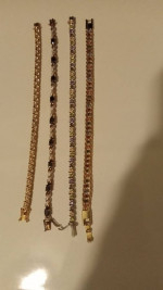 GOLD TONE MULTICOLOR 7" BRACELETS 15.00EA...