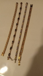 GOLD TONE MULTICOLOR 7" BRACELETS 15.00EA...