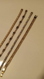 GOLD TONE MULTICOLOR 7" BRACELETS 15.00EA...