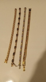GOLD TONE MULTICOLOR 7" BRACELETS 15.00EA...
