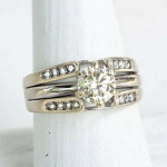 This is a custom made 1.11 Carat t.w diamond solitaire wedding set