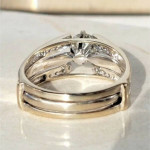 This is a custom made 1.11 Carat t.w diamond solitaire wedding set