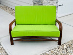 Bamboo Indoor or Outdoor Loveseat Sofa with New Sunbrella Cushions!
