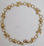 14K Hearts & Cupid Bracelet