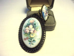 Filigree Porcelain PIN and RING