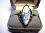 Filigree Porcelain PIN and RING