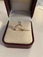 Rose gold engagement ring with diamond
