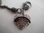 "I Love My HARLEY" rhinestone heart NECKLACE