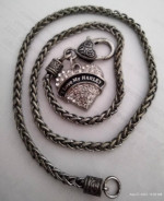 "I Love My HARLEY" rhinestone heart NECKLACE