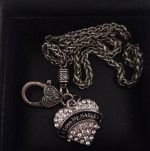 "I Love My HARLEY" rhinestone heart NECKLACE