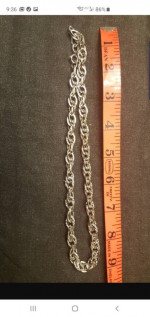 18" Silver Necklace Twisted Links
