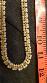Gold / Pearl Necklace 24 long - fashion jewelry