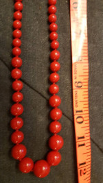 Red Bead 24" necklace...round beads graduate in size