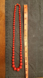 Red Bead 24" necklace...round beads graduate in size