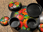 Handmade Wooden Round Décor Trinket Boxes set