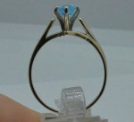 14KT YELLOW GOLD FASHION RING WITH LIGHT MARQUISE BLUE STONE SIZE 8.75