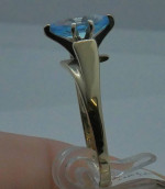 14KT YELLOW GOLD FASHION RING WITH LIGHT MARQUISE BLUE STONE SIZE 8.75