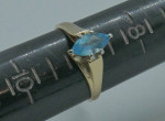 14KT YELLOW GOLD FASHION RING WITH LIGHT MARQUISE BLUE STONE SIZE 8.75
