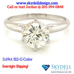 3.69ct) Round Brilliant Cut Set in a 14kt White Gold Soliatire Setting