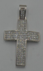14kt white gold joe rodeo cross 20.3 gram w 162 diamonds 6.5 carats 1.