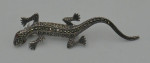 LIZARD / SALIMANDER  MARCASITE  PIN  WITH 2 RED STONES IN A EYES
