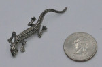 LIZARD / SALIMANDER  MARCASITE  PIN  WITH 2 RED STONES IN A EYES