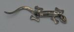 LIZARD / SALIMANDER  MARCASITE  PIN  WITH 2 RED STONES IN A EYES