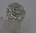 10kt white gold ring 12.1 grams w 1 carat of 20 yellow and  17 white