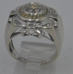 10kt white gold ring 12.1 grams w 1 carat of 20 yellow and  17 white