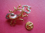 Ballou Goldtone Crystal Scorpian Pin