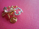 Ballou Goldtone Crystal Scorpian Pin