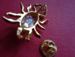 Ballou Goldtone Crystal Scorpian Pin