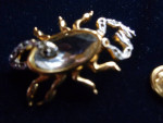 Ballou Goldtone Crystal Scorpian Pin