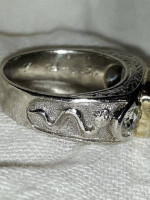 GIA APPR. $20,000 ART DECO MENS EMERALD/DIAMOND/PLATINUM RING.1938