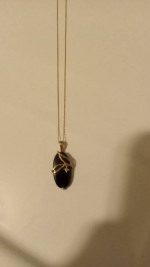14K GOLD BLACK ONYX NECKLACE 22"