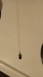 14K GOLD BLACK ONYX NECKLACE 22"