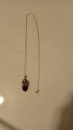 14K GOLD BLACK ONYX NECKLACE 22"