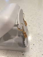 14K Yellow Gold leverback earrings with Citrine stones