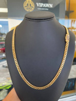 14k solid gold Cuban necklace chain with NBG letters made of round sha