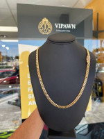 14k solid gold Cuban necklace chain with NBG letters made of round sha