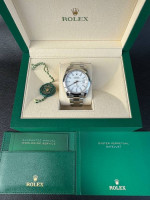 Rolex Datejust 41 41mm white dial smooth bezel oyster bracelet stainle