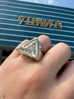14k solid yellow gold 1ct natural diamond baguette men’s ring 22 grams