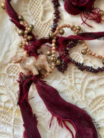 One of a kind set of 3 necklaces:garnet & jasper