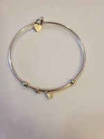Hallmark Thin Bangle Charm Bracelet .925 Sterling