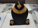 Indian necklace set with maang tikka($100 each set)