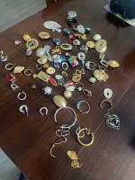 Scrap costume jewelry metal and some stones