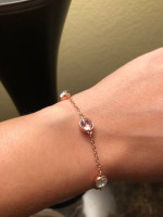 Rose gold plated bracelet with Swarovski crystals