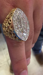 Women's Diamond Football Ring